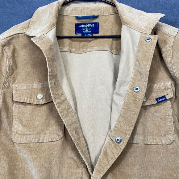 Chubbies Mens Corduroy Button-Up Jacket Beige Size Large - Picture 2 of 14